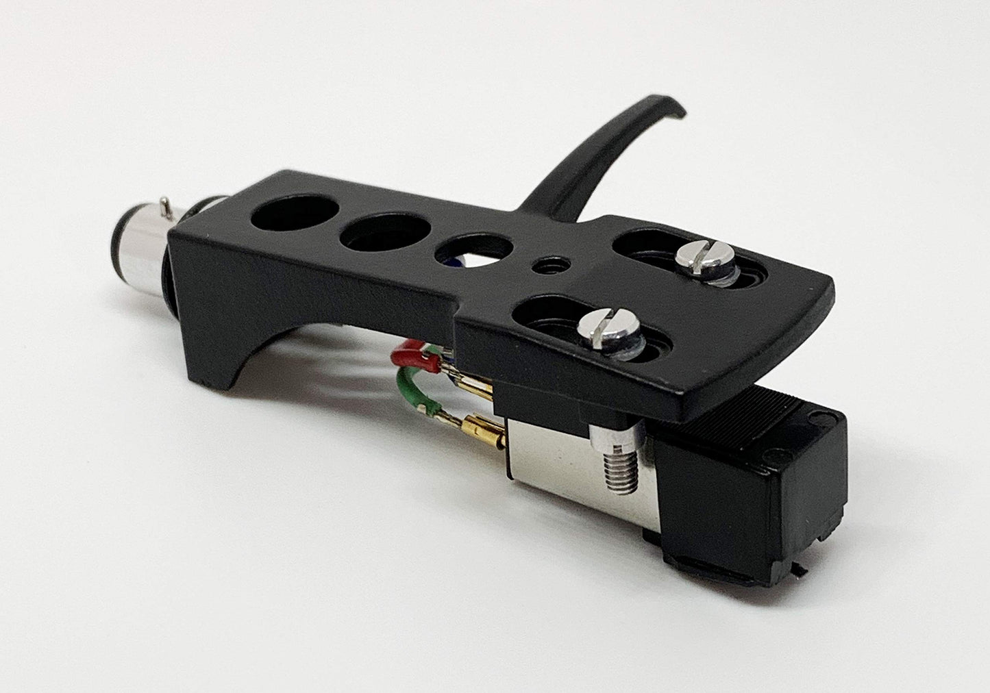 Black Headshell, Mount, Cartridge and Conical stylus, needle for Pioneer PL4, PL445, PL5, PL6, PL707, PL740, PL750, PLL1000