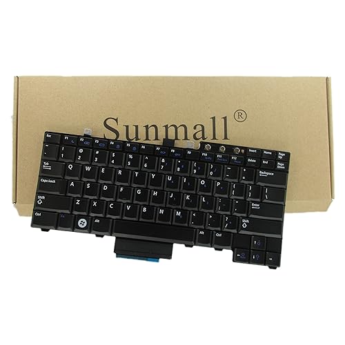 SUNMALL Laptop Keyboard Replacement (NO Pointing Stick) Compatible with Dell Latitude E5300 E5400 E5500 E5410 E5510 Series P/N: FM753 0FM753 FNGF0
