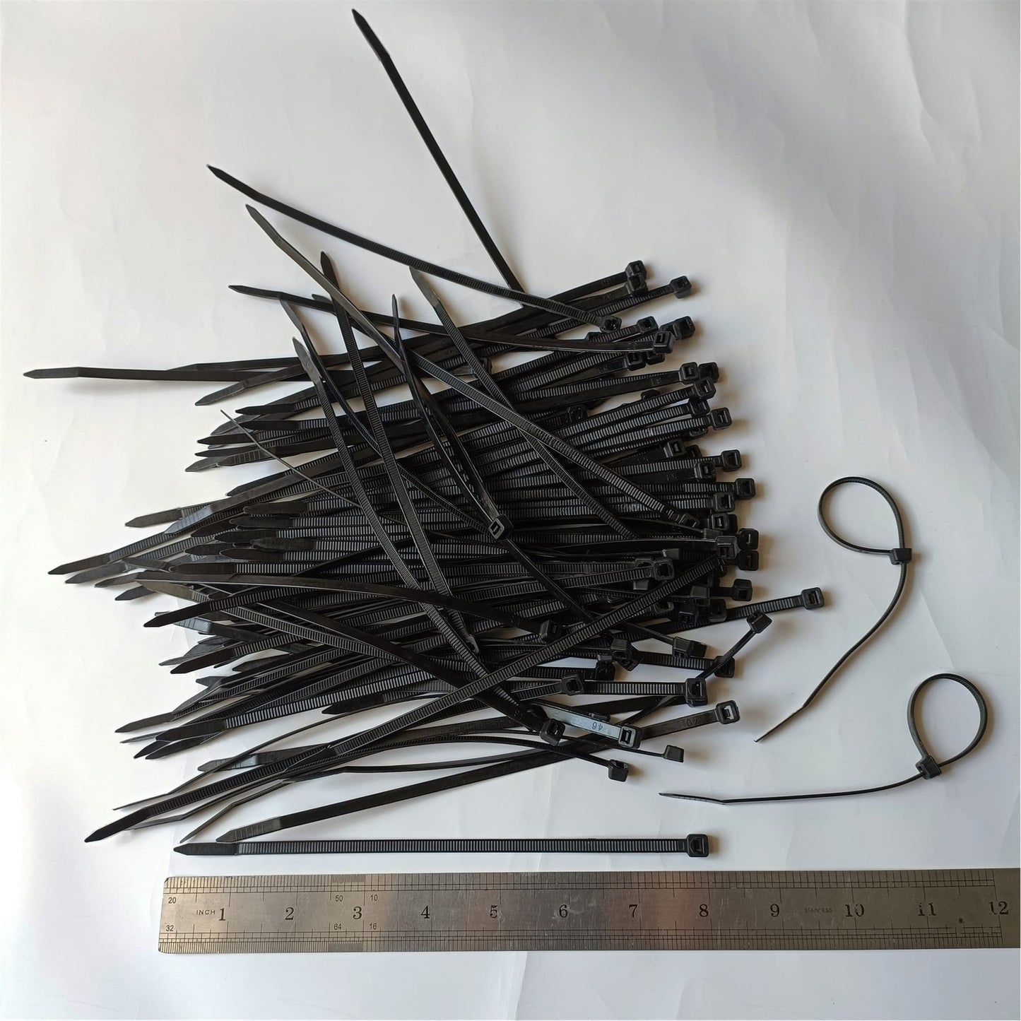 Miwutz 1000 pcs 8 inch Black Nylon Self-Locking Cable Ties, 40 LBS Tensile Strength, UV Resistant, Waterproof
