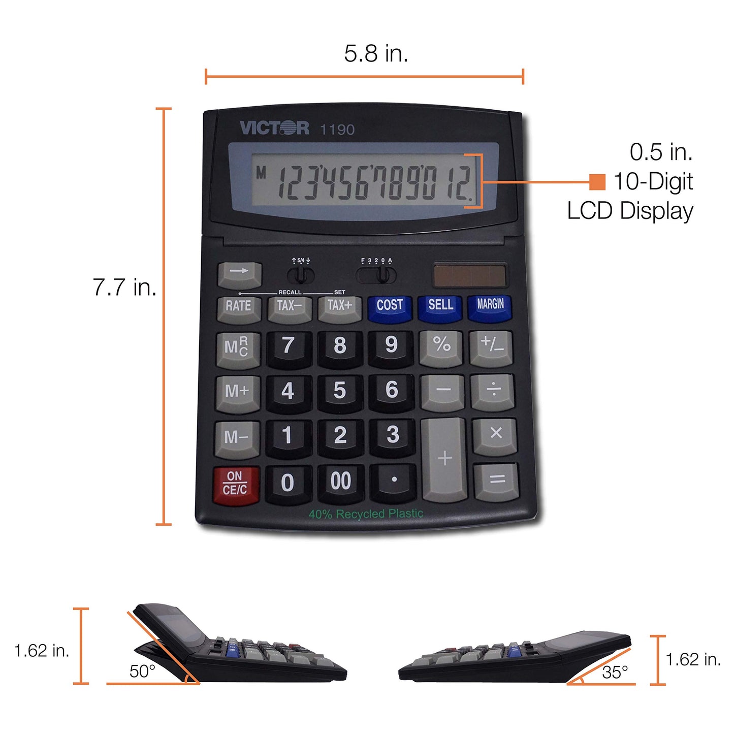 Victor 1190 Executive Desktop Calculator, 12-Digit LCD
