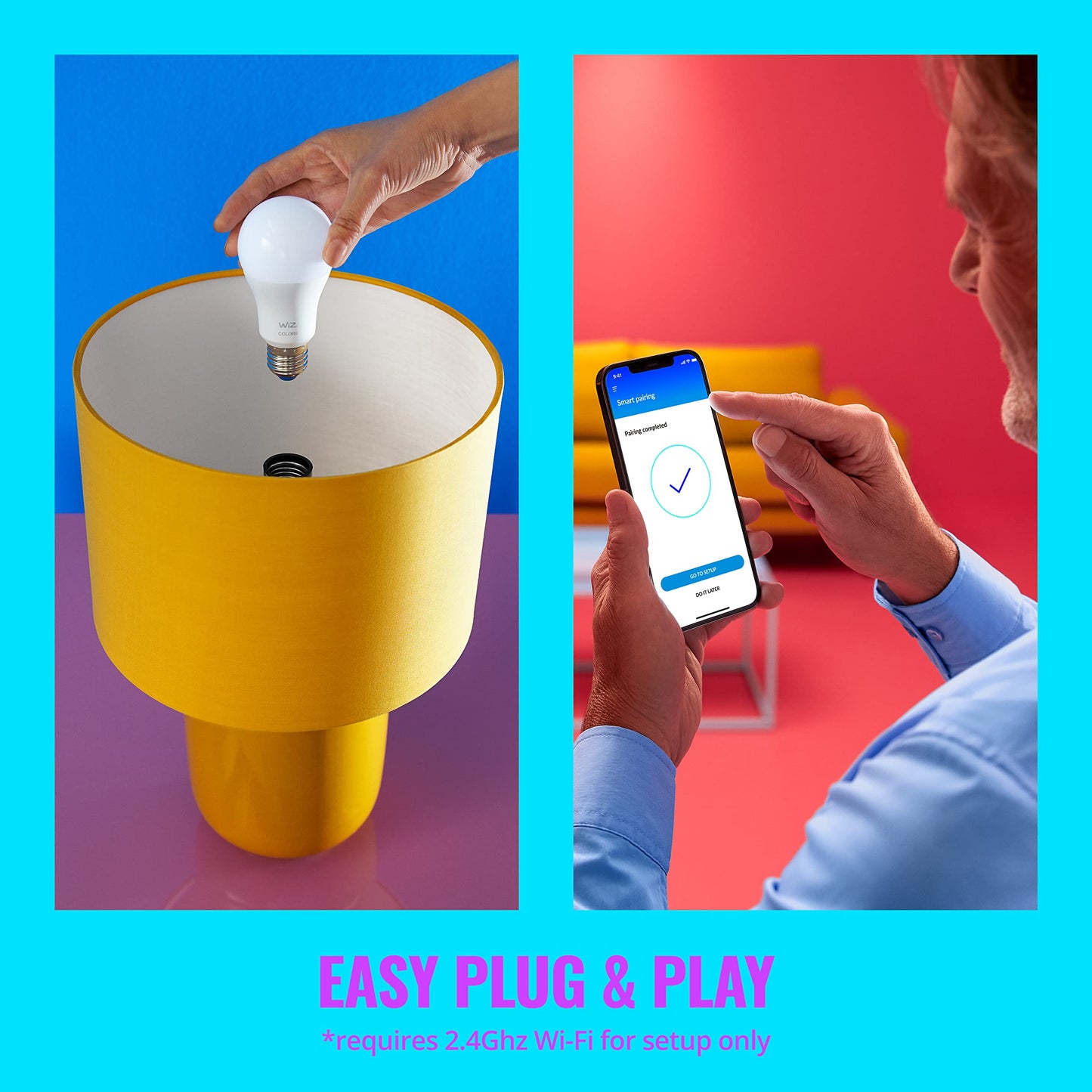 WiZ Clear 60W A19 Tunable White Filament LED Smart Bulb - Pack of 1 - E26- Indoor - Connects to Your Existing Wi-Fi - Control with Voice or App +
