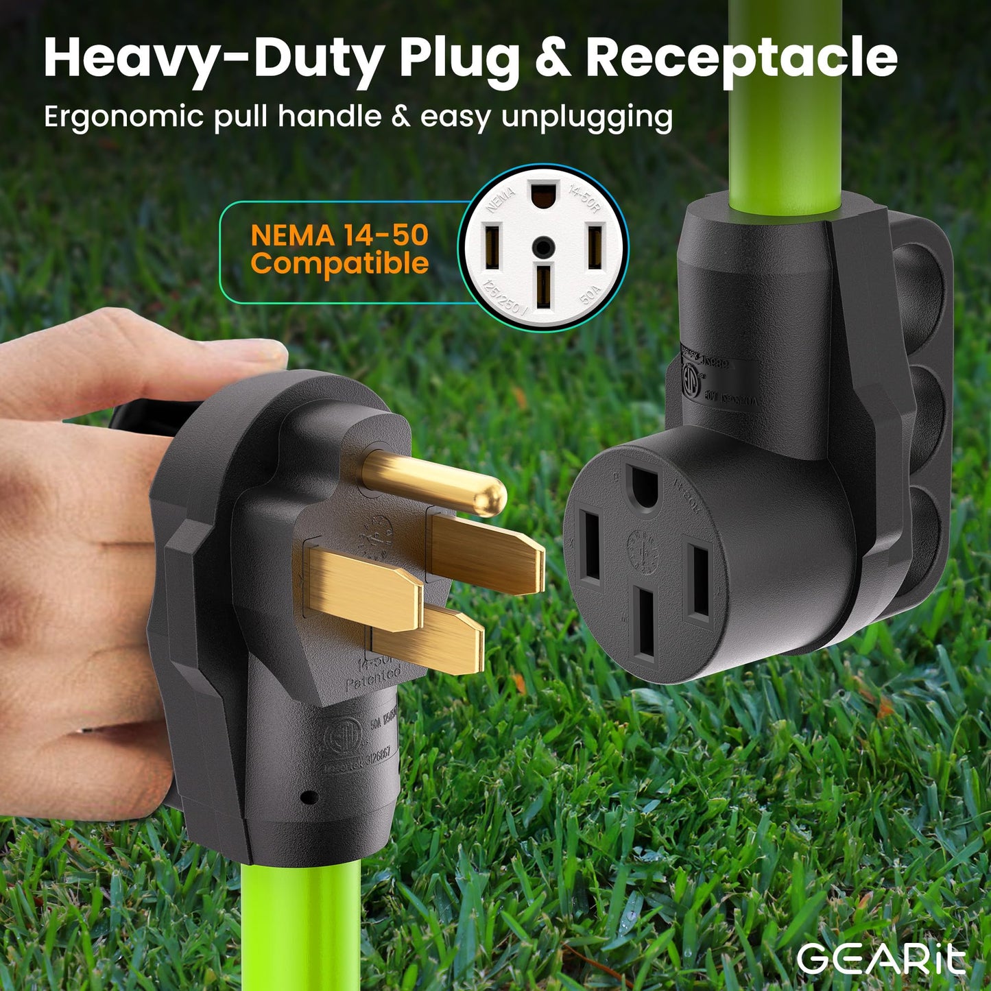 GEARit RV Surge Protector 50 Amp (Wi-Fi with in-APP) Real Time Monitor - Plug, Inlets, Receptacles - Protects Against Voltage Surges, Reverse
