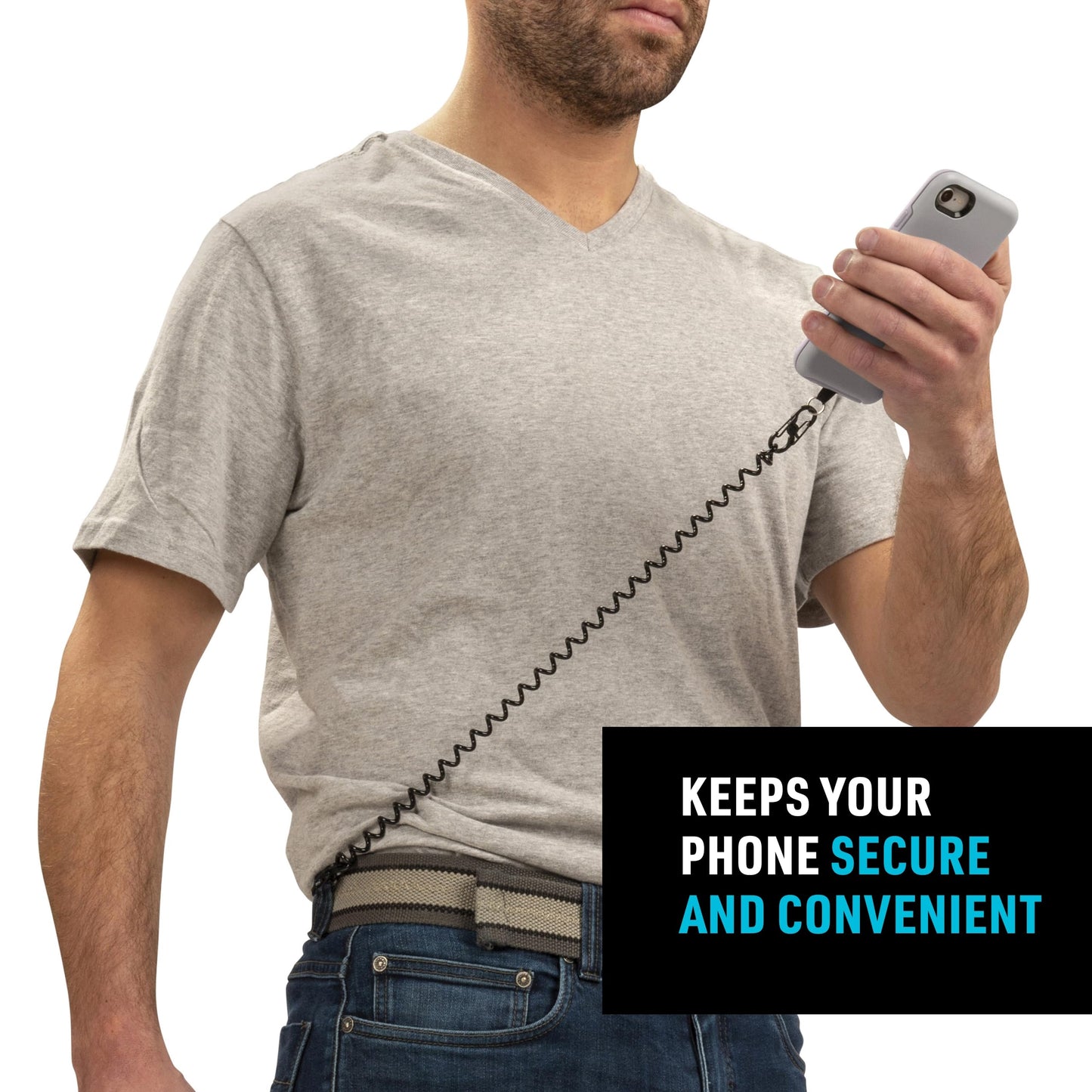 Nite Ize Hitch Plus Tether - Phone Case Anchor and Tether for Drop Protection - Clear Tether