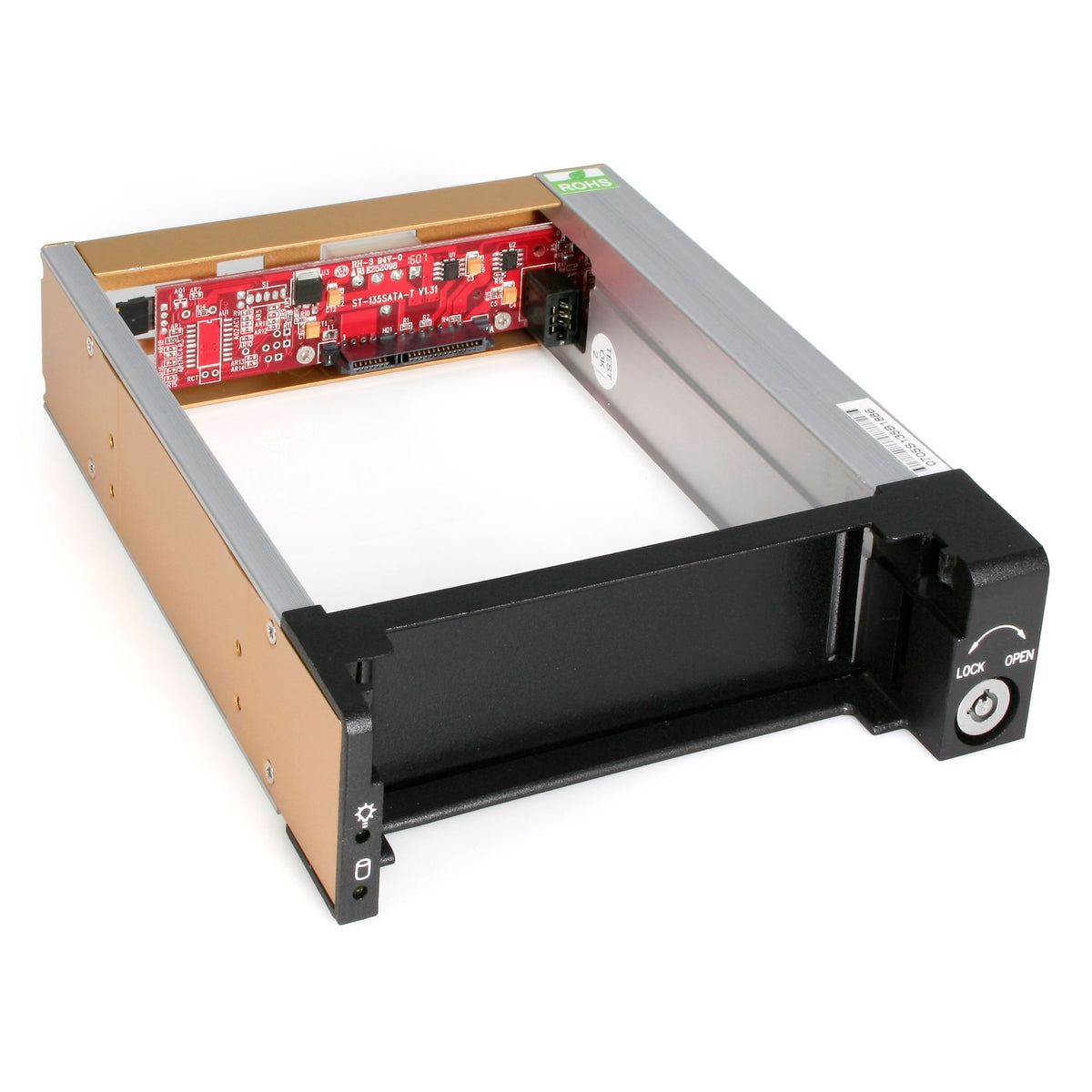 StarTech.com 5.25 in Rugged SATA Hard Drive Mobile Rack Drawer - Aluminum Removable Hard Drive Bay (DRW150SATBK),Black