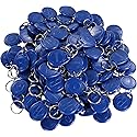 UHPPOTE Proximity 125KHz RFID EM-ID Card Keyfob for Door Access Control - Read Only - Color Blue - 100 Pack