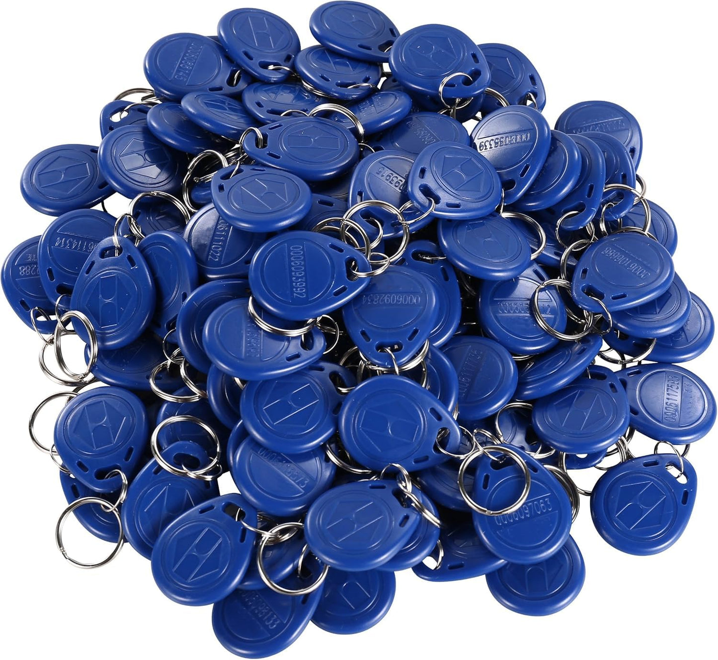 UHPPOTE Proximity 125KHz RFID EM-ID Card Keyfob for Door Access Control - Read Only - Color Blue - 100 Pack