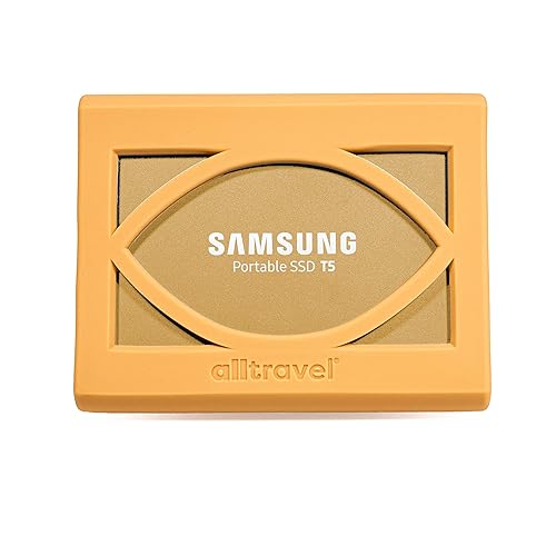 Alltravel External Solid State Drive Bumper Sleeve for Samsung T5 Portable 250GB 500GB 1TB 2TB SSD USB 3.0 External Solid State Drives, Super Strong
