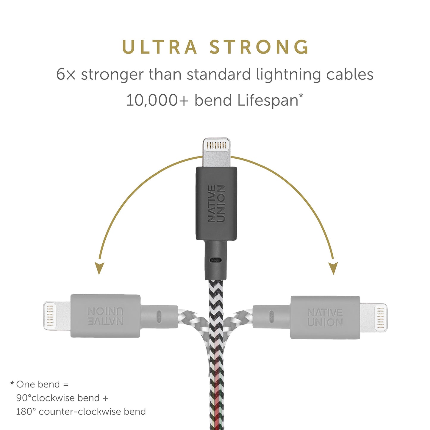Native Union BELT Cable XL - 10ft Ultra-Strong Reinforced [MFi Certified] Durable Lightning to USB Charging Cable with Leather Strap compatible…