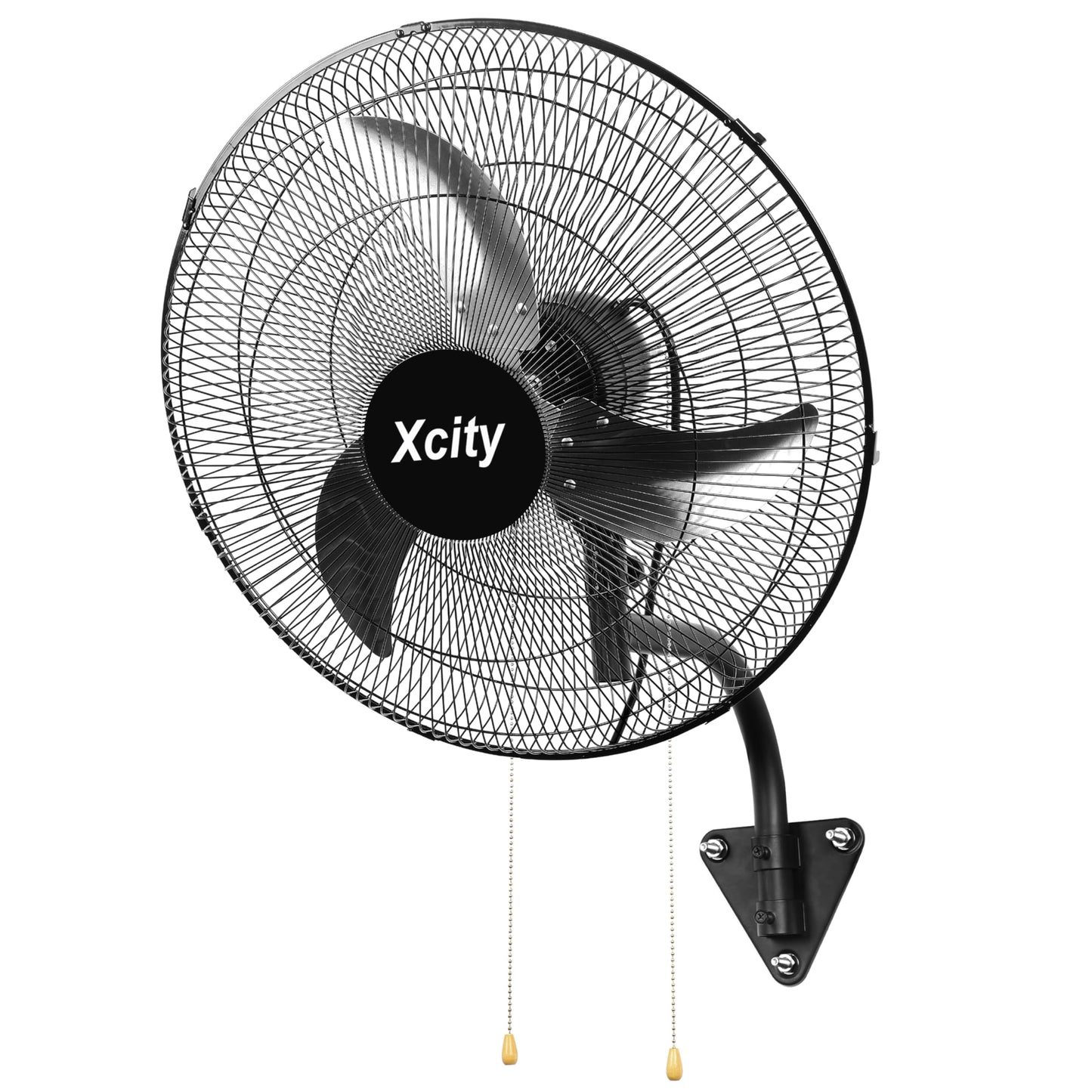 Xcity 18 inch Industrial Wall Mounted Oscillating Fan, 3-Speed, High Velocity, Max 4200 CFM, Adjustable Tilt, Heavy Duty Metal Outdoor Fans for Patio