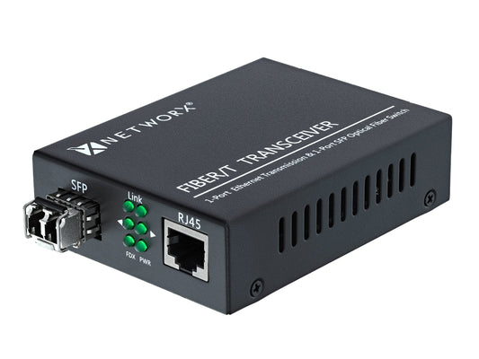 Networx Gigabit Ethernet Fiber Media Converter - UTP to 1000Base-ZX - LC Singlemode, 80km, 1550nm