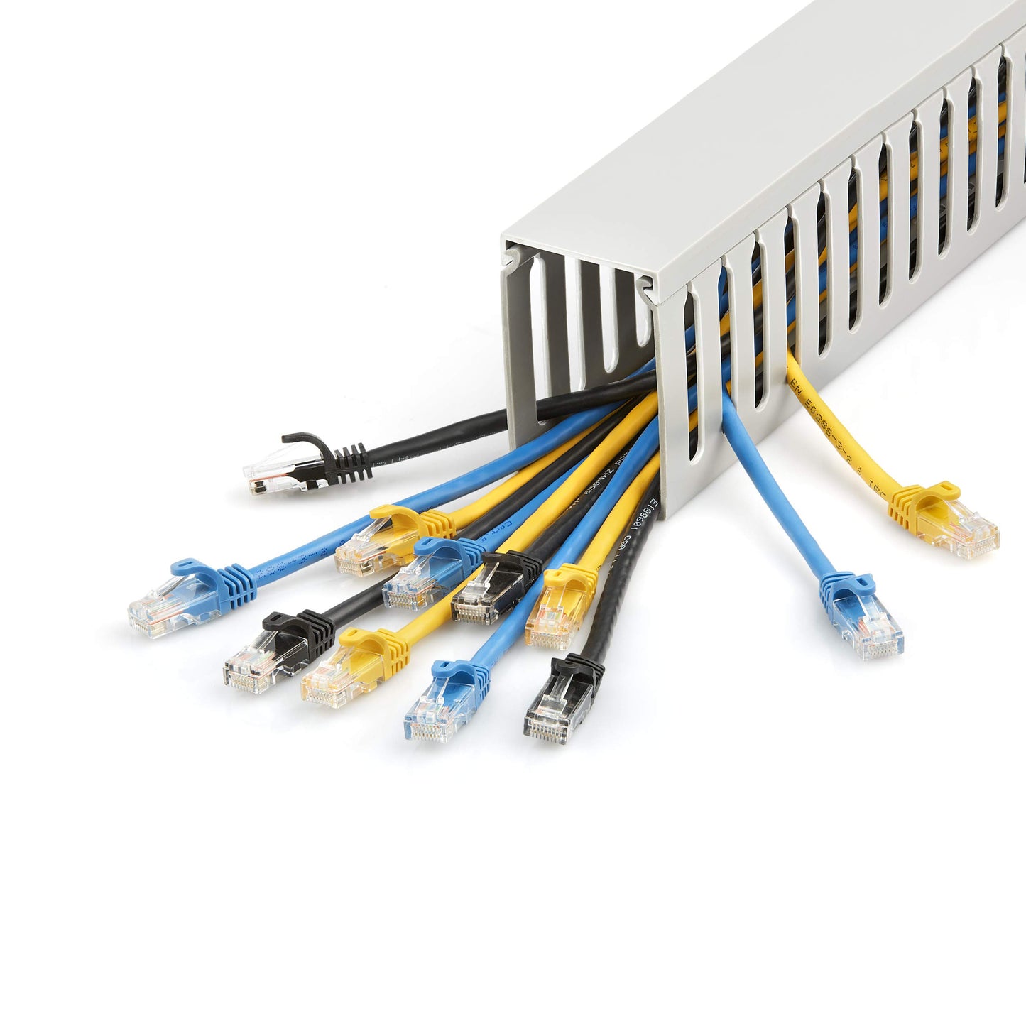 StarTech.com Open Slot Cable Management Raceway with Cover, 2"(50mm)W x 3"(75mm)H - 6.5ft(2m) length - 1/4"(8mm) Slots, PVC Network Cable Hider/Wall