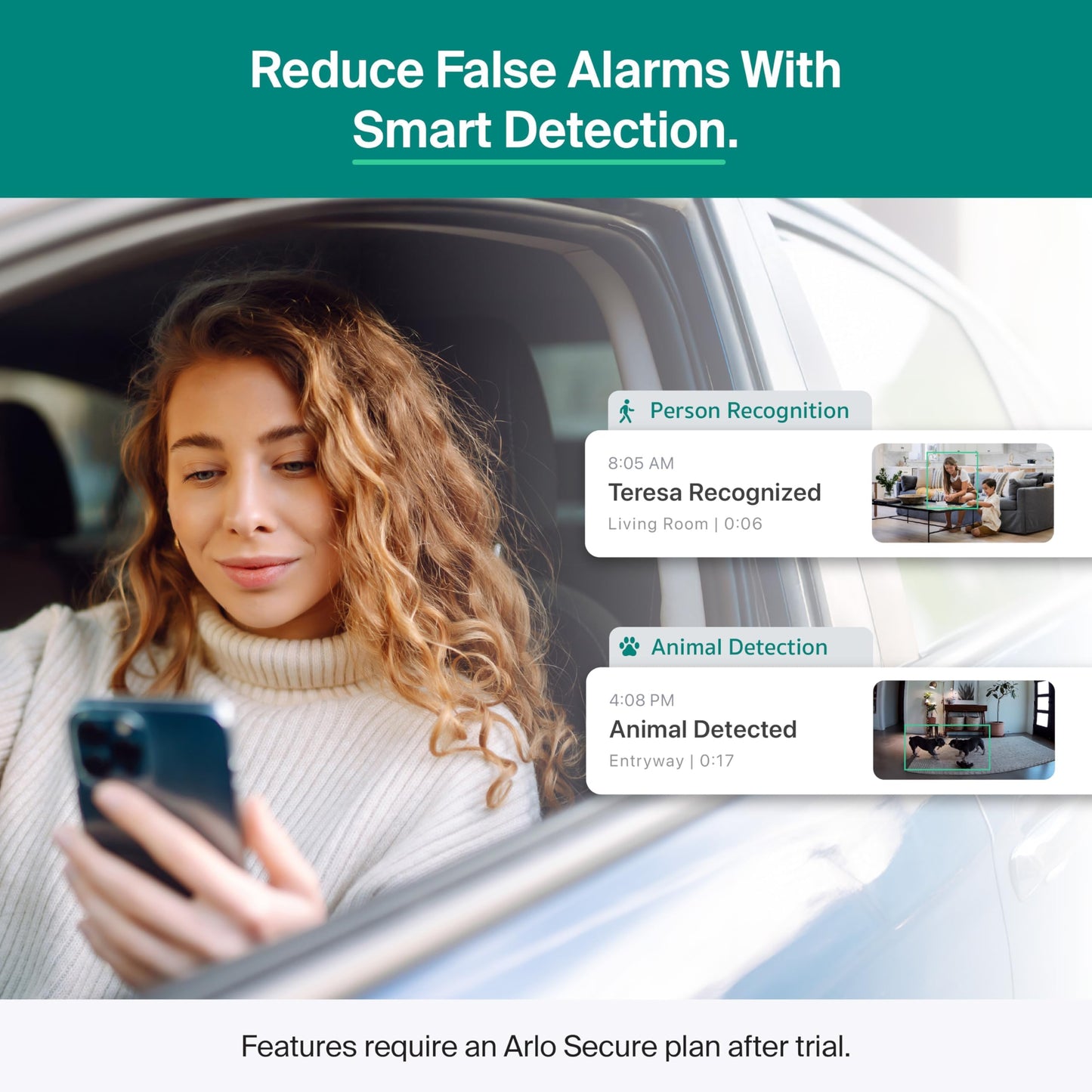 Arlo Essential Indoor Pan Tilt Security Camera 2K (2025 Release) + 6 Months of Secure Plus Plan - Wired Plug-in Power, Person Recognition, Animal
