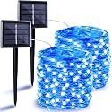 Solar String Lights Outdoor, 2-Pack 144FT 400 LED Solar Twinkle Lights for Outside Waterproof, Copper Wire 8 Lighting Modes Fairy Light for Garden