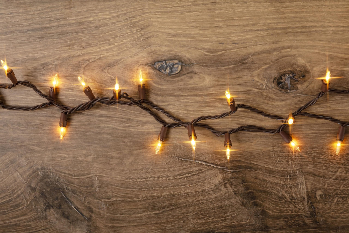 612 Vermont 35 Clear LED Christmas String Lights on Brown Wire Cord, UL Approved, Indoor and Outdoor Use, 8.5 Foot of Lighted Length, 9.8 Foot