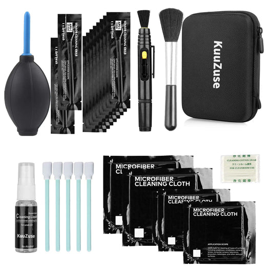 KuuZuse Professional DSLR Camera Cleaning Kit with APS-C Cleaning Swabs, Microfiber Cloths, Camera Cleaning Pen, for Camera Lens, Optical Lens