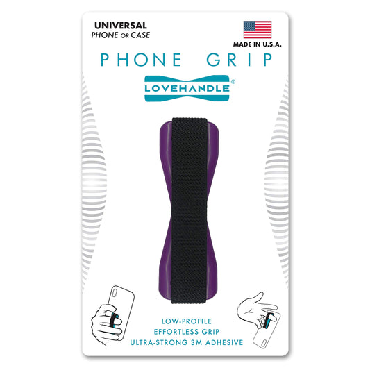Love Handle dmd-03 Cell Phone Grip Love Handle Holds Device, Ultra Slim Pocket Friendly for Phone/Mini Tablet - Purple