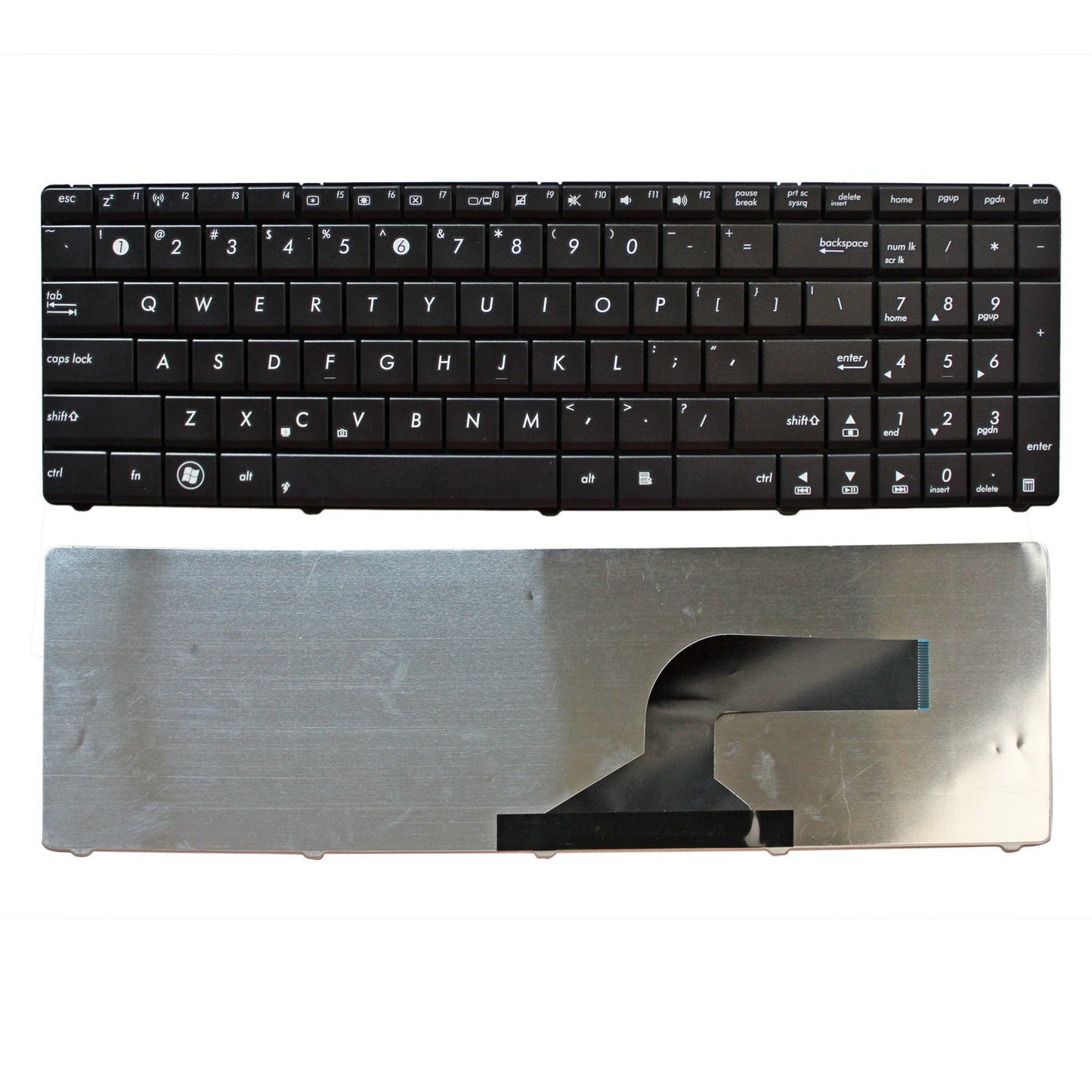 ndliulei US Black Keyboard Replacement for ASUS Laptops, PS/2 Connectivity, 104 Keys, QWERTY Layout