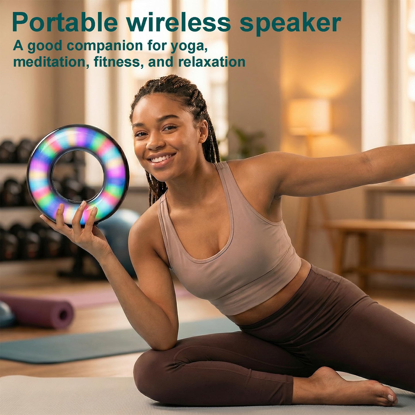 Bluetooth Speaker, Bluetooth Lamp, LED Table Lamp, Wireless Portable Speakers, MP3 Player, Built-in Mic, TWS Pairing, Best Gifts for Girls Boys Teens