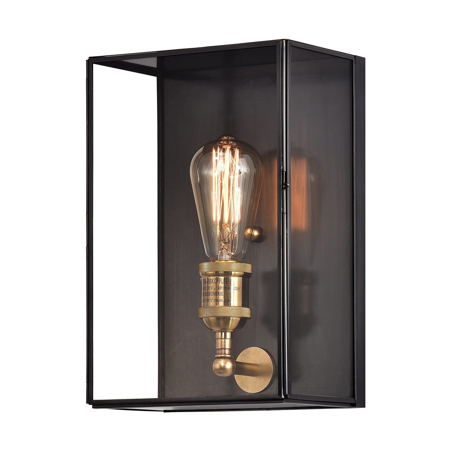 c cattleya Outdoor Wall Light Fixture, Brass Exterior Wall Lantern, Waterproof Outdoor Wall Sconce Front Porch Light with Unique Door Design