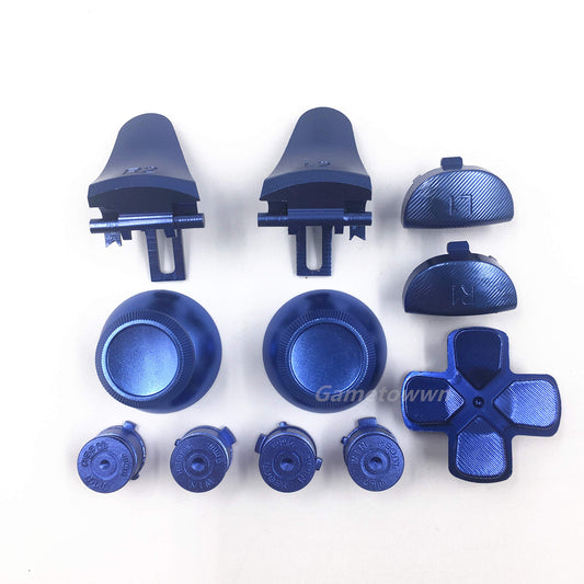 Aluminium Metal Full Set Button ABXY D-pad Direction Key L1 R1 L2 R2 Trigger Buttons Joysticks Thumb Sticks Cap for PS4 Slim JDS-040 JDS 040