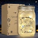 GiftGlow Book Lovers Gifts - Mason Jar Light Bookish Gift for Women, Readers, Bookworms, Librarians, Book Club, Book Themed Gifts, Cozy Reading Nook
