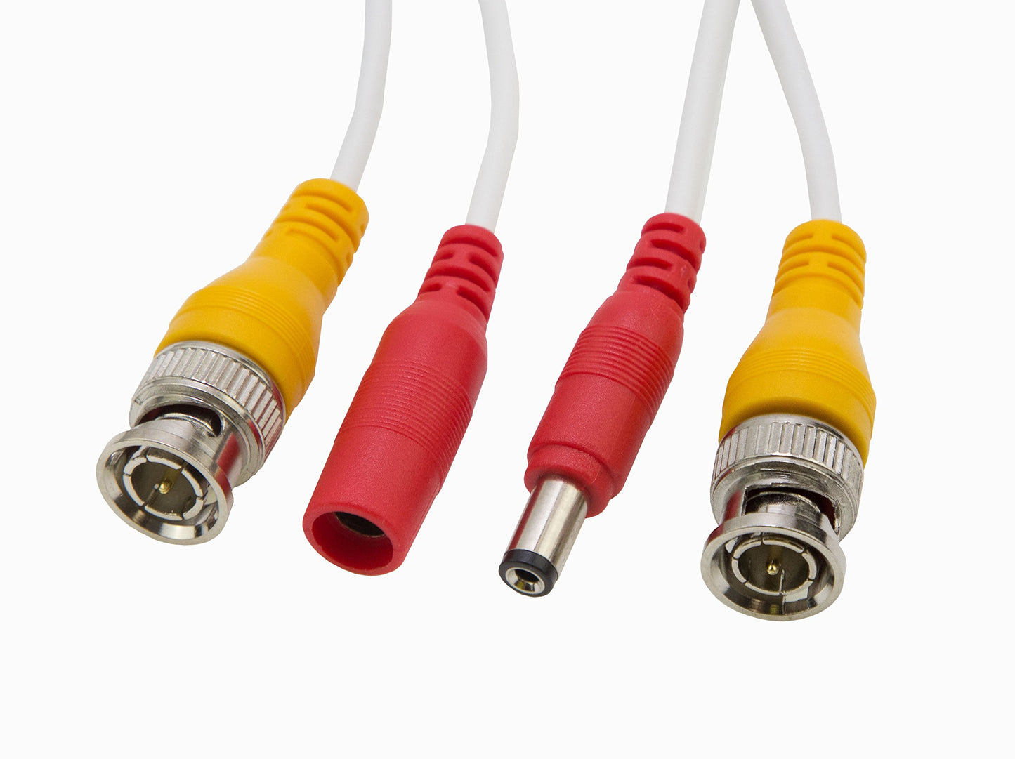 InstallerCCTV 100ft Pre-Made All-in-One BNC Video and Power Cable with Connector for Surveillance CCTV Security Camera Video System - White