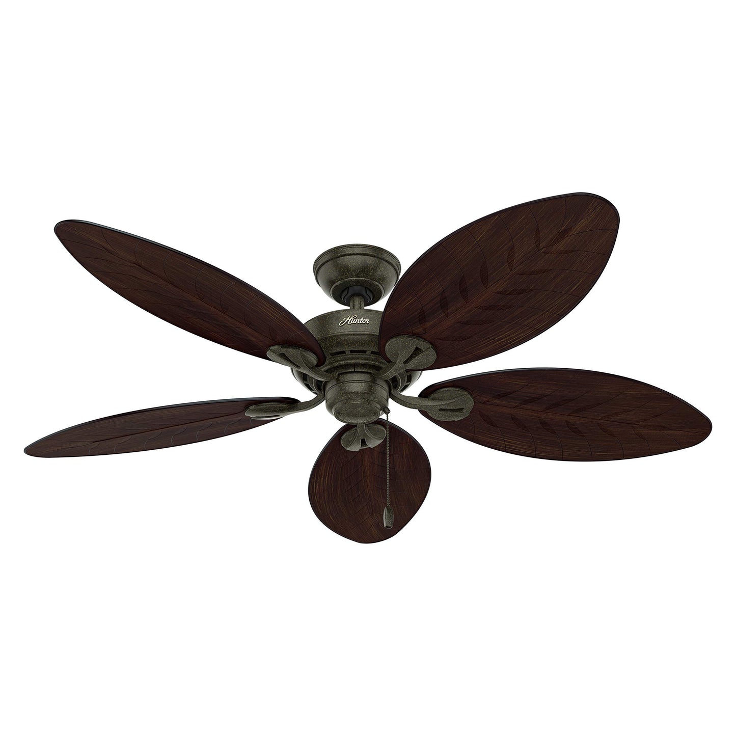 Hunter Fan 54 inch Contemporary Provencal Gold Outdoor Ceiling Fan and Pull Chain (Renewed)