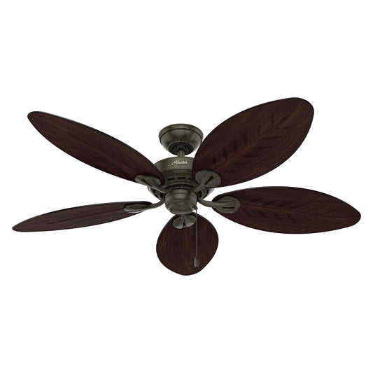 Hunter Fan 54 inch Contemporary Provencal Gold Outdoor Ceiling Fan and Pull Chain (Renewed)