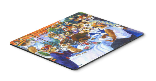 Caroline's Treasures 7321MP Corgi Boating Party Mouse Pad, Hot Pad or Trivet for Home Office Gaming Working Computers Laptop Mouse Mat,Washable Large