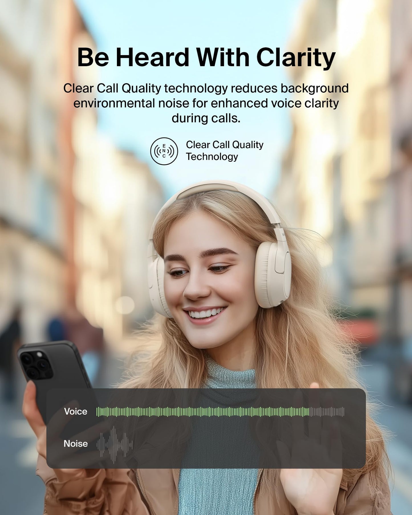 Belkin SoundForm Isolate Bluetooth Over-Ear Headphones - Hybrid Active Noise Cancelling Headphones - Wireless w/ 60H Playtime, Fast Charging…