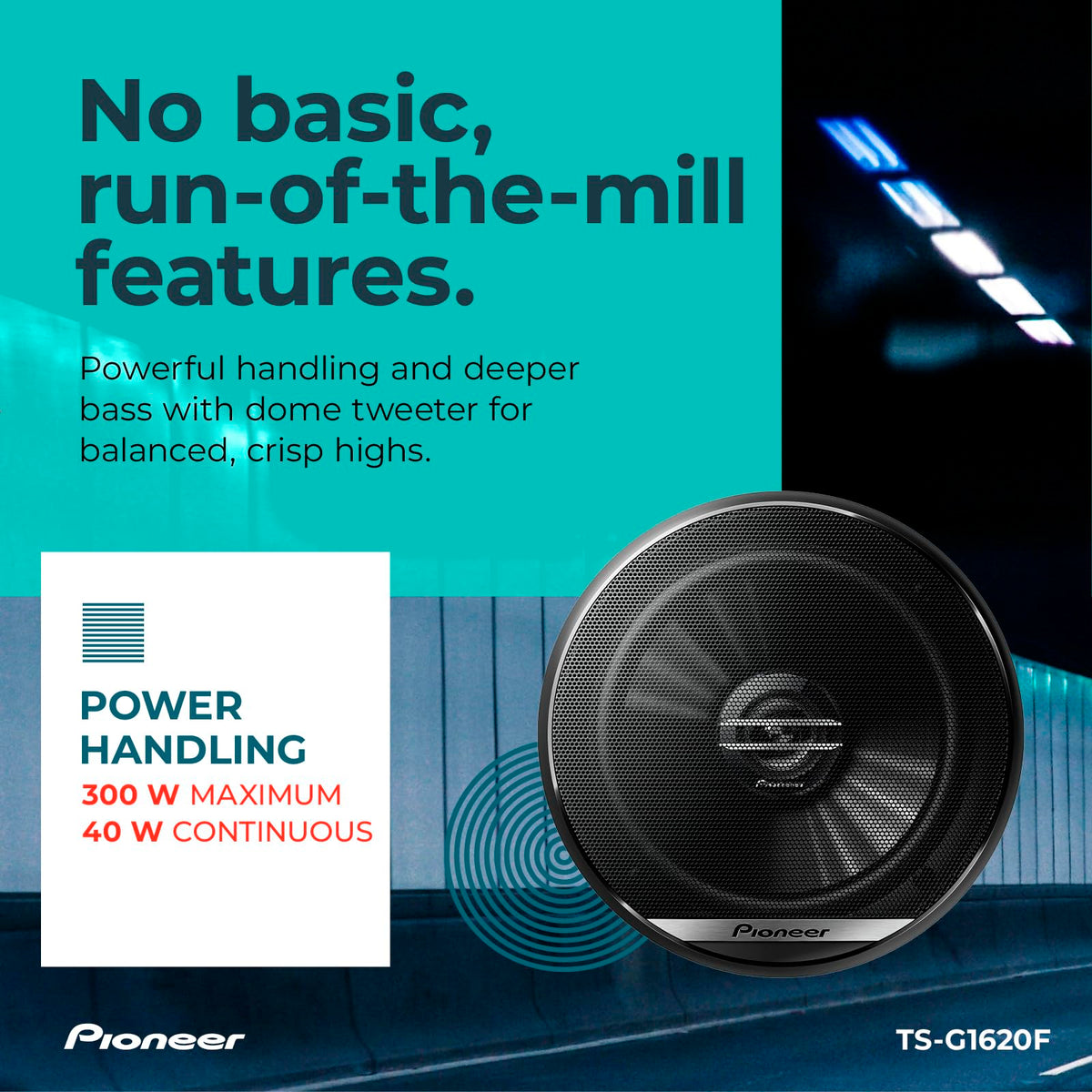 Pioneer G-Series TS-G1620F 6.5" 2-Way Coaxial Car Speakers 300W Max