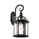 Trans Globe Lighting 4181 BK Wentworth Collection 15 Inch One Light Outdoor Wall Lantern I Black Finish I Traditional Style Light Fixture I