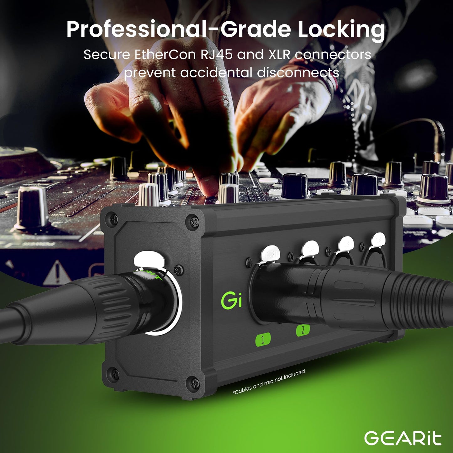 GEARit XLR Over Ethernet Adapter, 4 Channel XLR Over Cat5/Cat6 Snake Extender Box, Ethercon-Compatible RJ45 to XLR Adapter for 3-Pin DMX and Analog