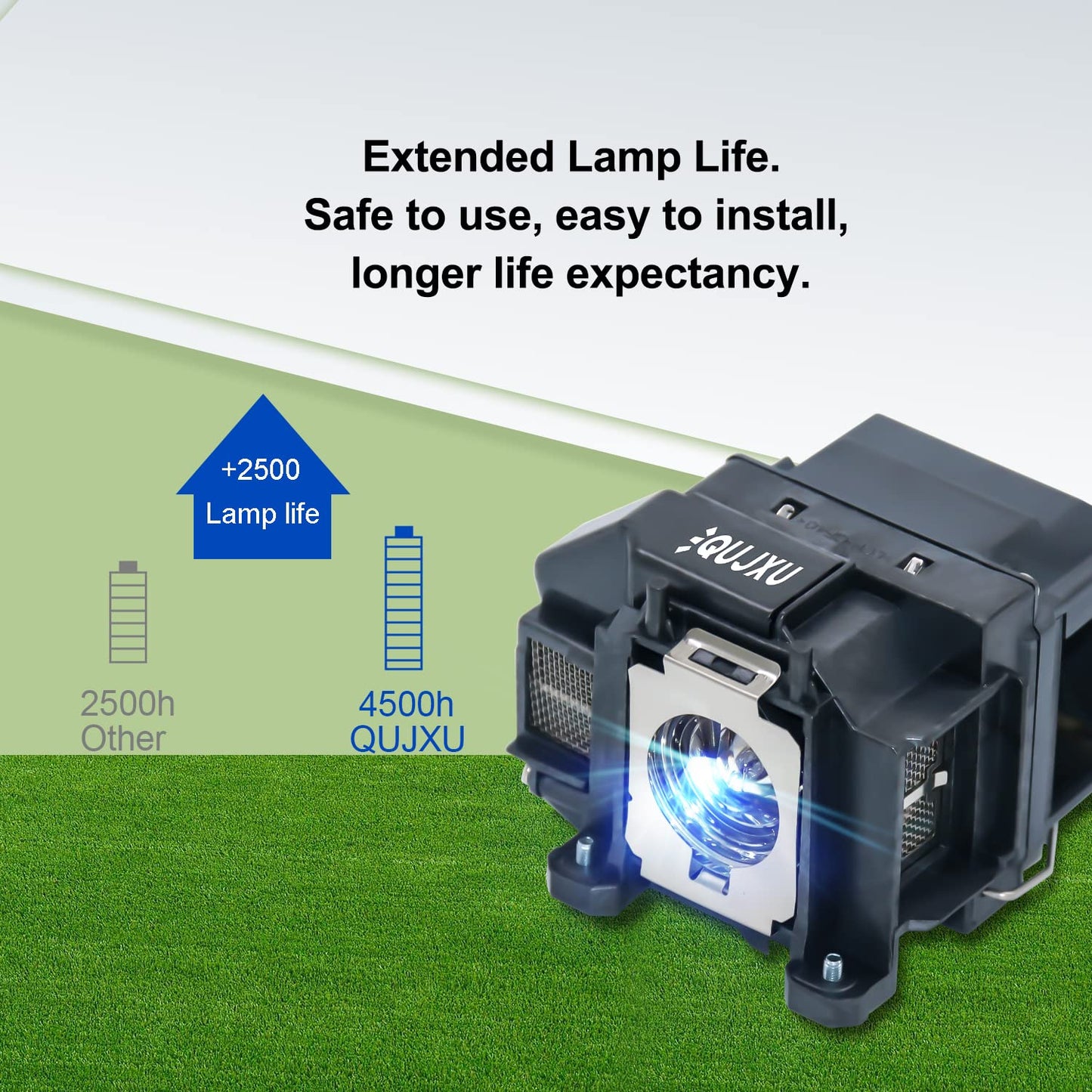 QUJXU ELPLP67 Replacement Projector Lamp for Epson V13H010L67 Home Cinema 500 707 710HD 750HD EX5210 EX7210 EX3210 EX3212 VS210 VS220 X12 W12 S12