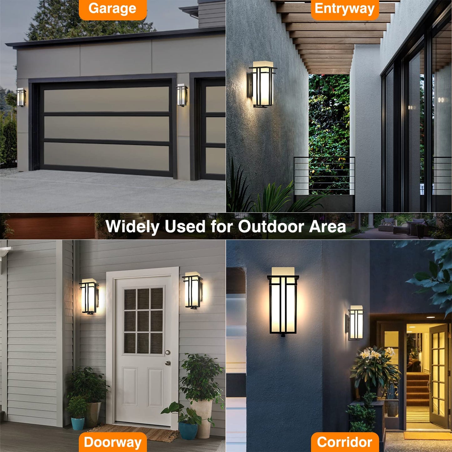 Yoenecea Outdoor Lighting Fixtures Wall Mount, Outdoor Wall Lights Modern with Frosted Glass, Aluminum Exterior Light for House Outdoor Wall Lantern