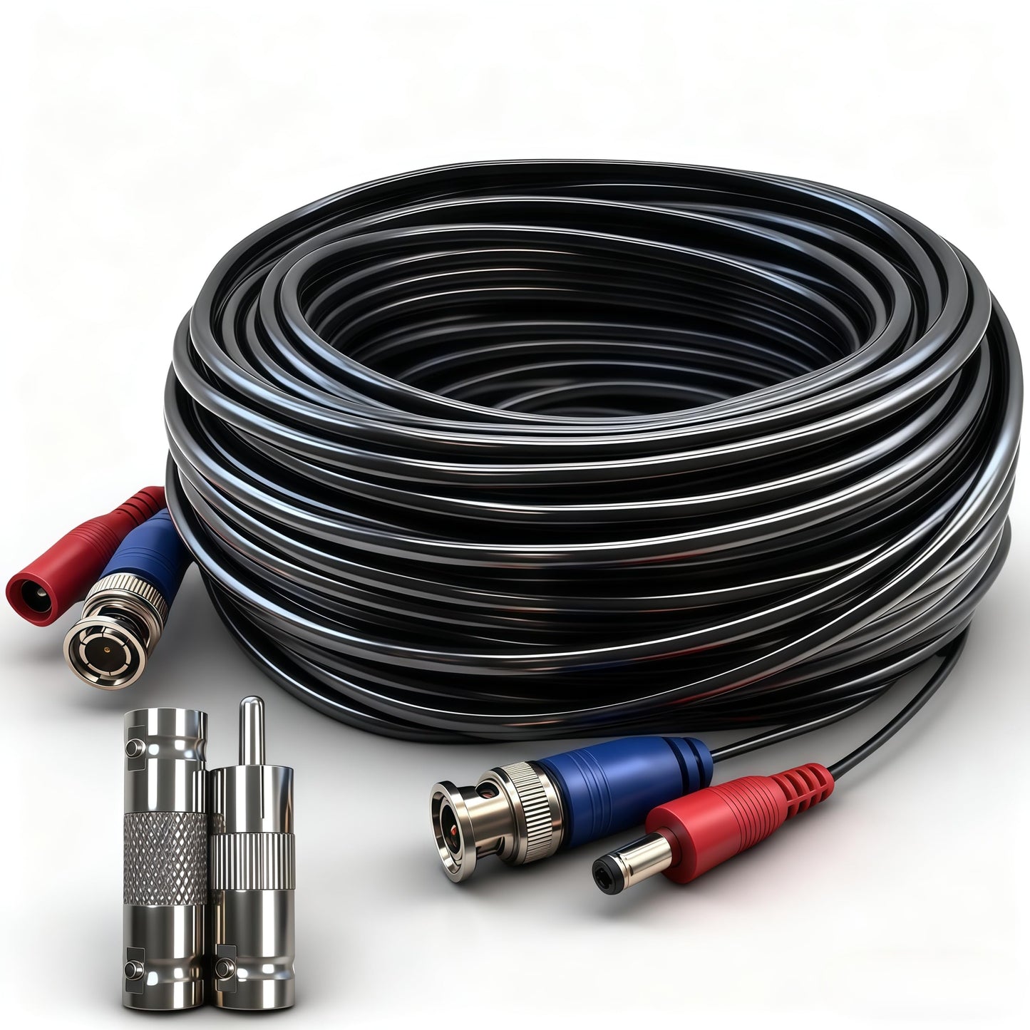 LETONDA BNC Video Cable - 4mm Thickened Upgraded Version A Safer More Reliable Integrated BNC Video Power Extension Cable for Security Camera CCTV