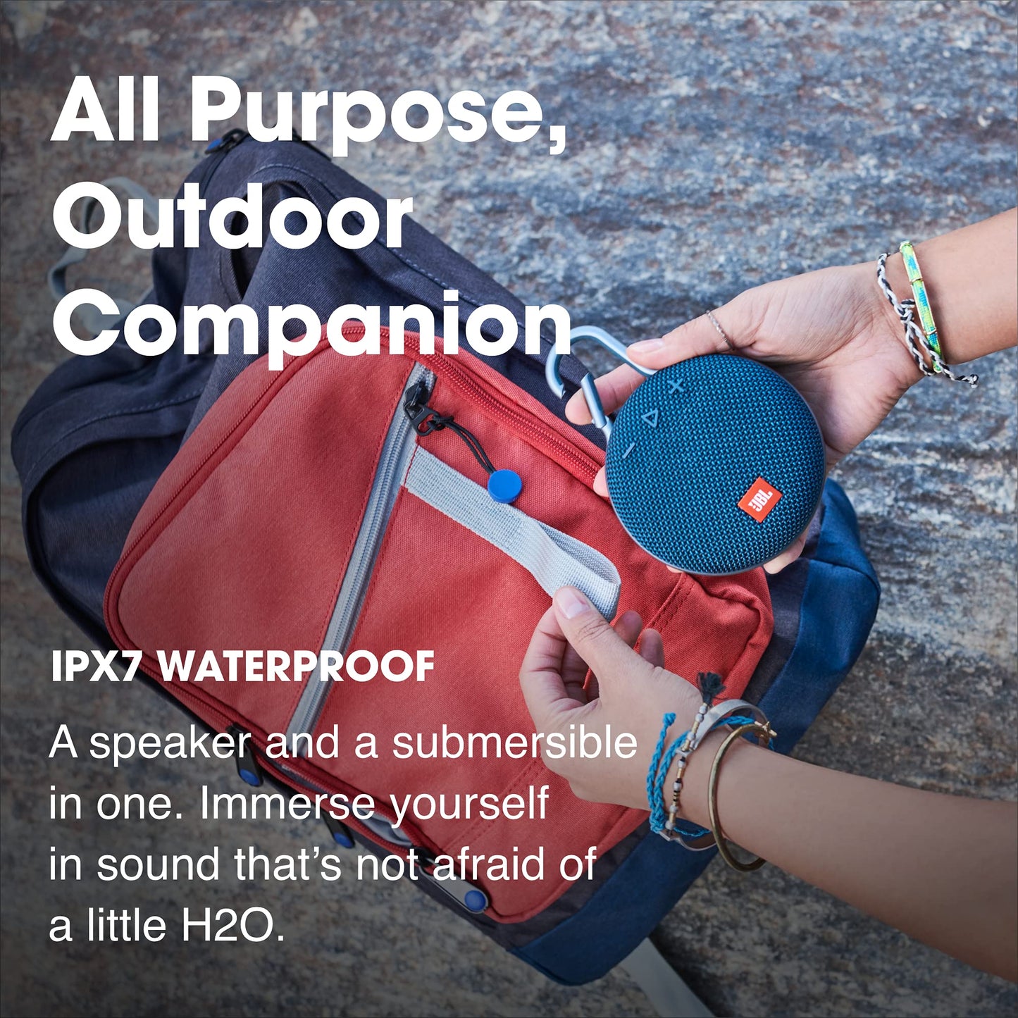 JBL Clip 3, Gray - Waterproof, Durable & Portable Bluetooth Speaker - Up to 10 Hours of Play - Includes Noise-Cancelling Speakerphone & Wireless