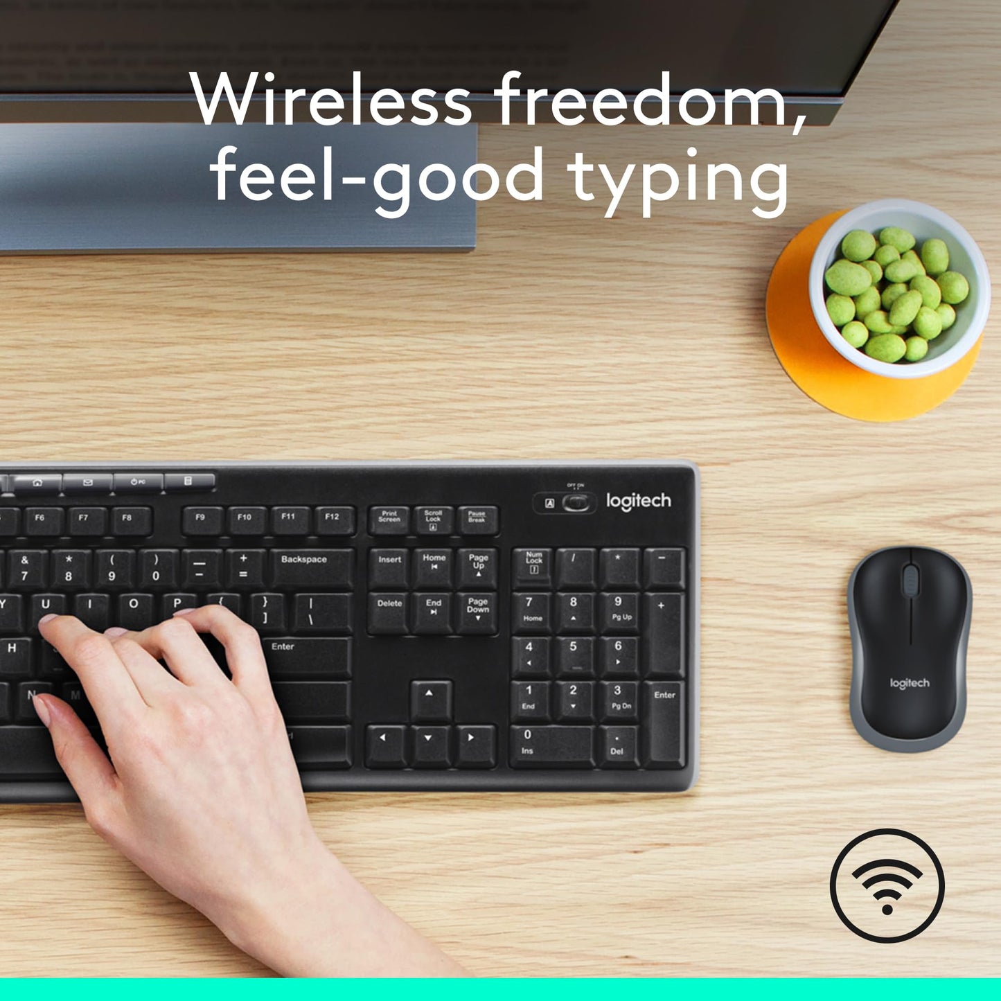 Logitech MK270 Wireless Keyboard and Mouse Combo for Windows, 2.4 GHz Wireless, Compact Mouse, 8 Multimedia and Shortcut Keys, 2-Year Battery Life