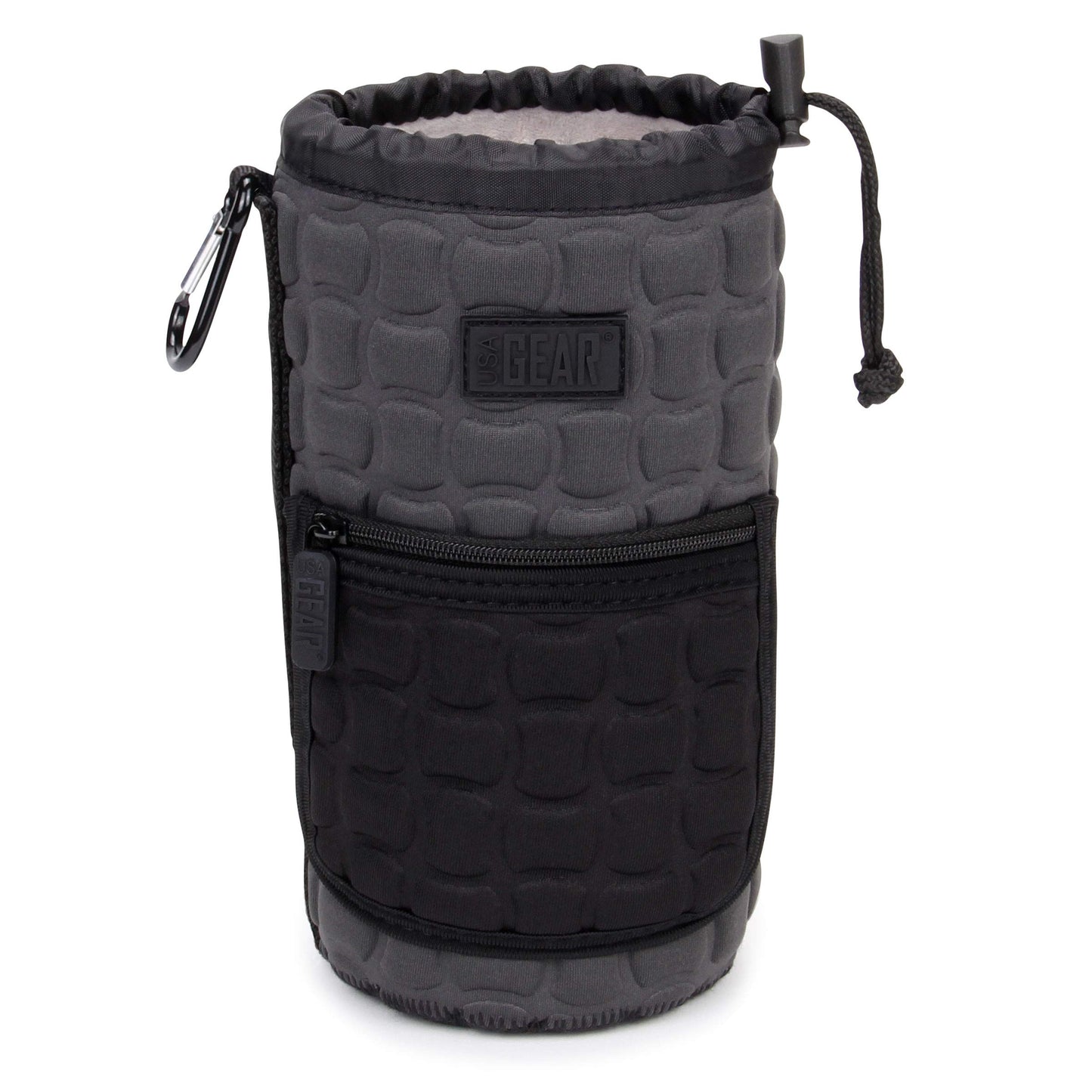 USA Gear FlexARMOR-X Large Lens Case Pouch with Deluxe Padded Neoprene Protection - Fits Camera Lenses up to 7.87" x 3.80", Drawstring Opening