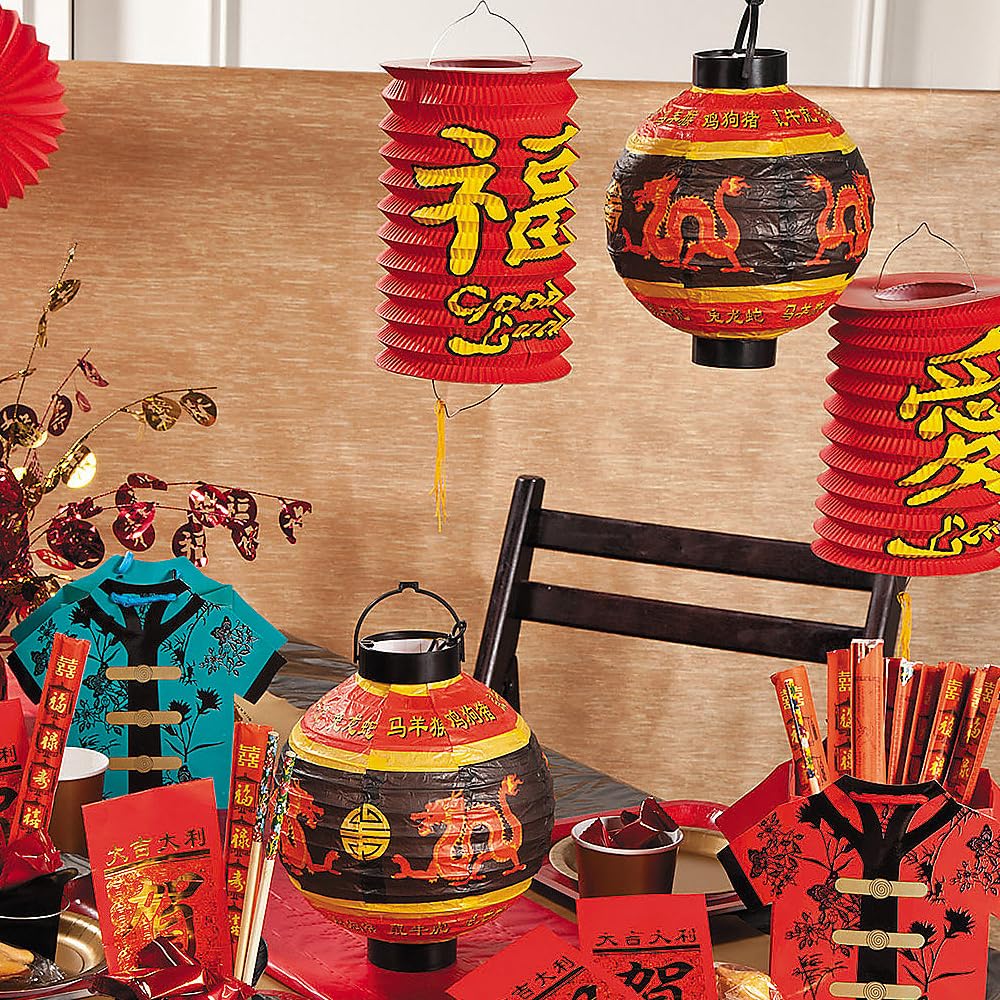 Fun Express Light Up Paper Hanging Chinese Lanterns 3 Piece Set