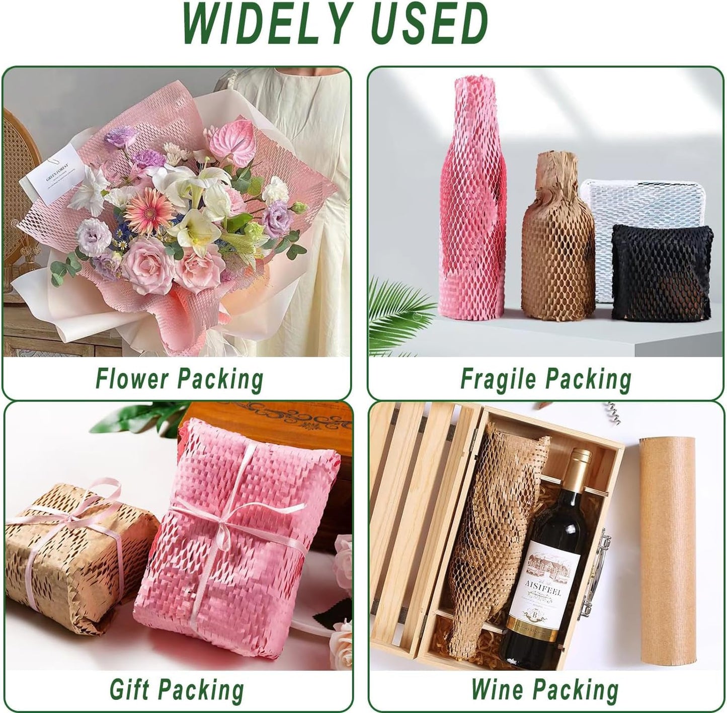 Honeycomb Packing Paper,12 inch x 200 ft Bubble Cushioning Wrap for Packing Moving,Products Gifts Wrapping Paper,Recyclable and Biodegradable Shipping