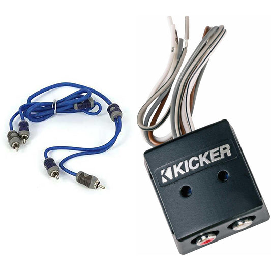 Kicker 46KISLOC K-Series Interconnect, Speaker to RCA W/Line-Out Converter & 46KI21 1 Meter 2-Channel Signal Cable