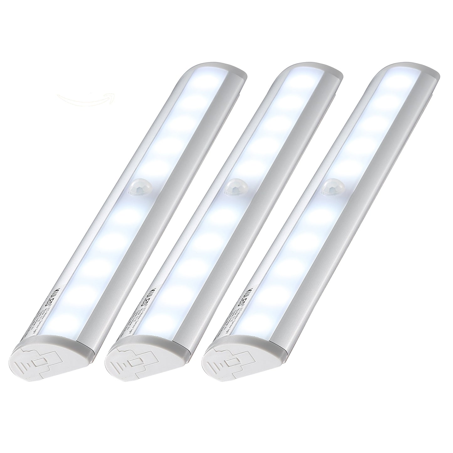 KULED 10-led Motion Auto Sensing LED Light, Battery Powered DIY Stick-on Under Cabinet Anywhere Portable Wireless with Magnetic Tape Strip Night Light