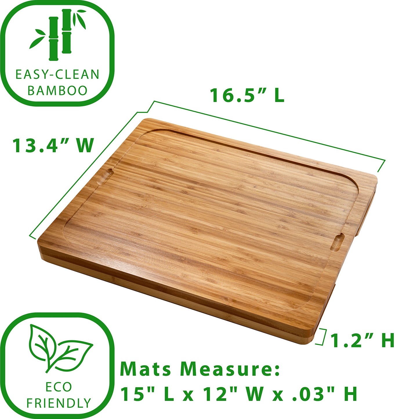 Seville Classics Bamboo Premium Wood Cutting Board Serving Tray w/ 7 Color-Coded BPA-Free Mats, for Chopping Bread, Cheese, Fruits, Vegetables…