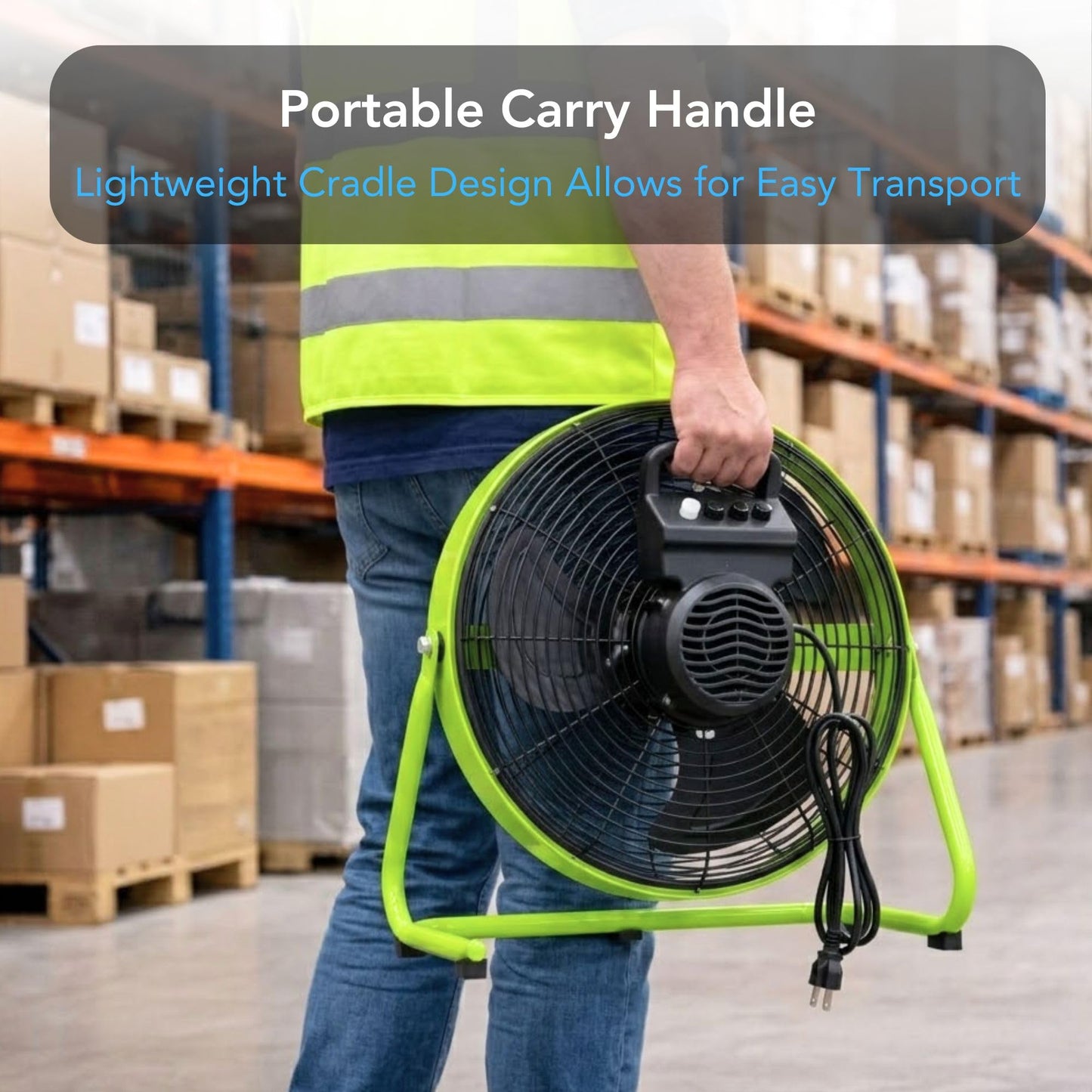 Comfort Zone 18-Inch High-Velocity Industrial Floor Fan