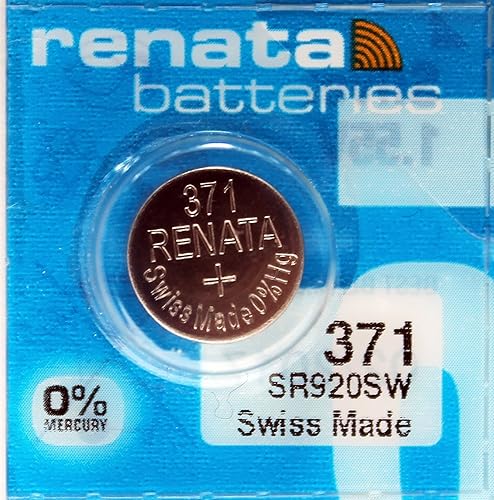 :Renata 371 - SR920SW Wrist Watch Battery Button Cell - Low Drain Silver Oxide Mercury-Free 1.55v, Modern
