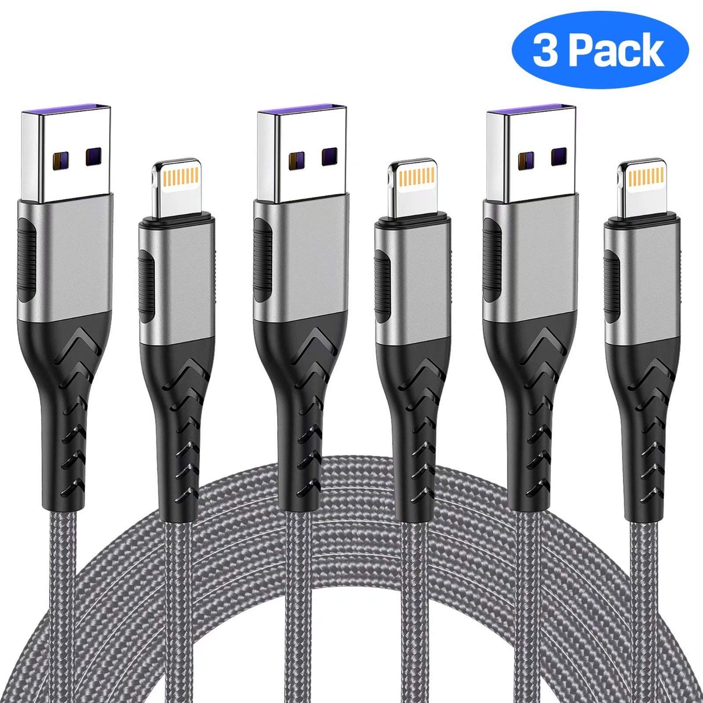 Durcord iPhone Charger, [MFi Certified] 3Pack 10FT USB A Cable for Long Lightning Charger Cable, Fast iPhone Charging Cord for iPhone Xs…