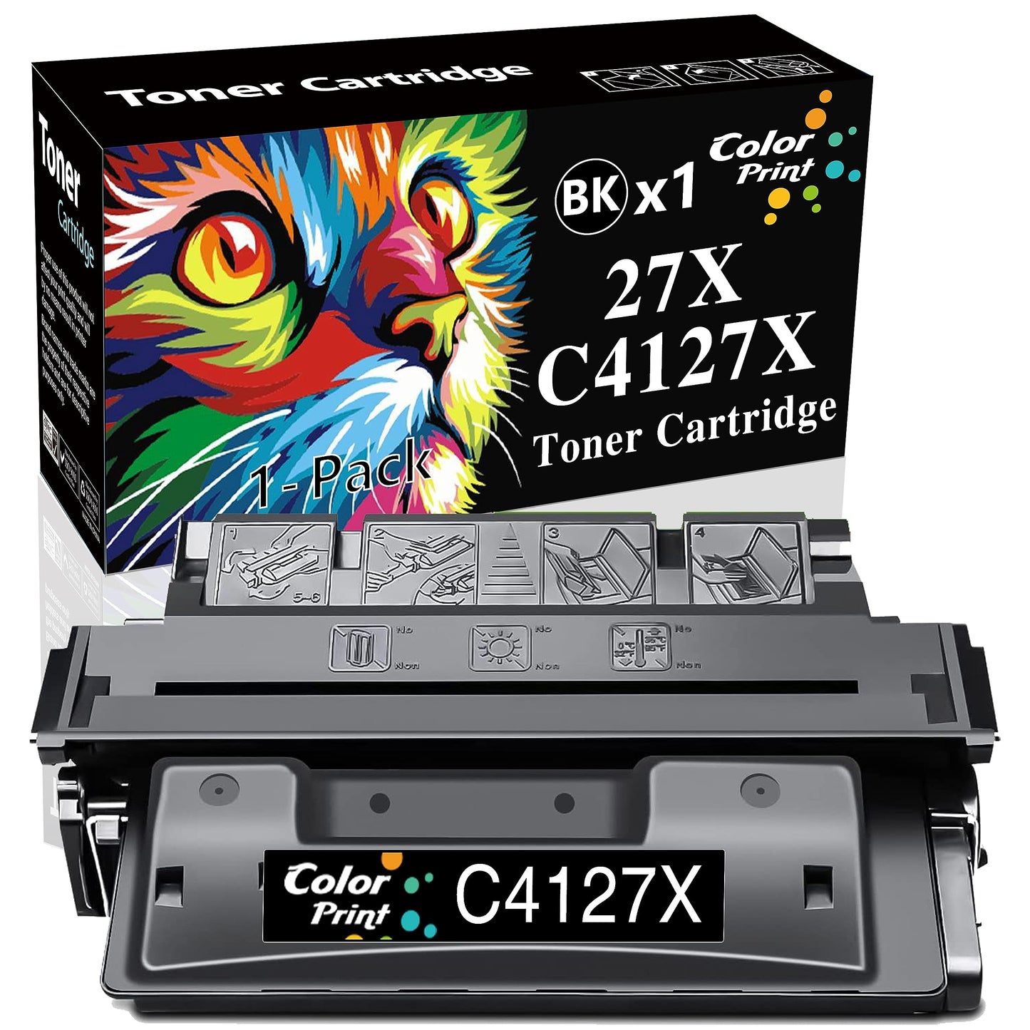 1-Pack ColorPrint Compatible Toner Cartridge 4050n Replacement for HP C4127X 27X 4127 X 27A C4127A Used for Laserjet 4000 4000n 4000se 4000t 4000tn