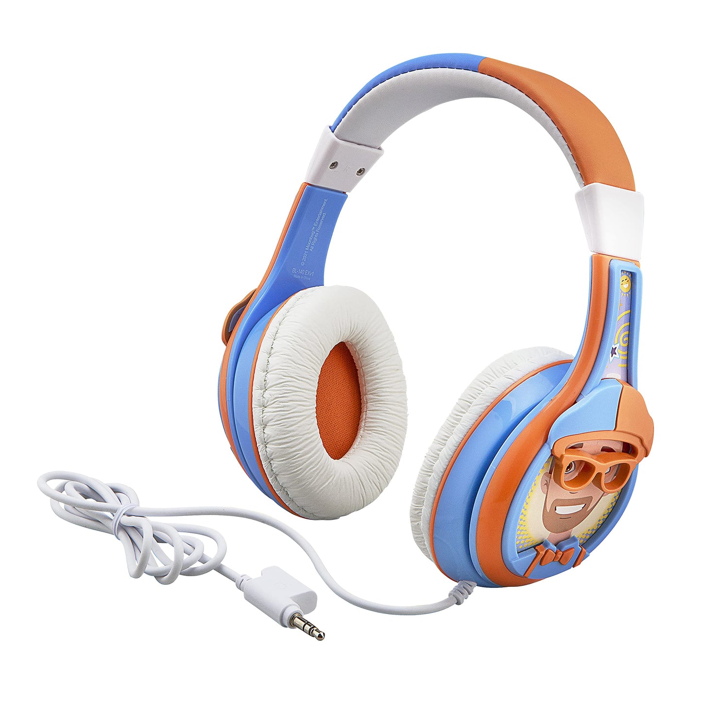 eKids Blippi Kids Headphones with 3.5mm Jack, Wired Headphones with Adjustable Headband and Volume Control, Earphones for School, Home, or Travel…