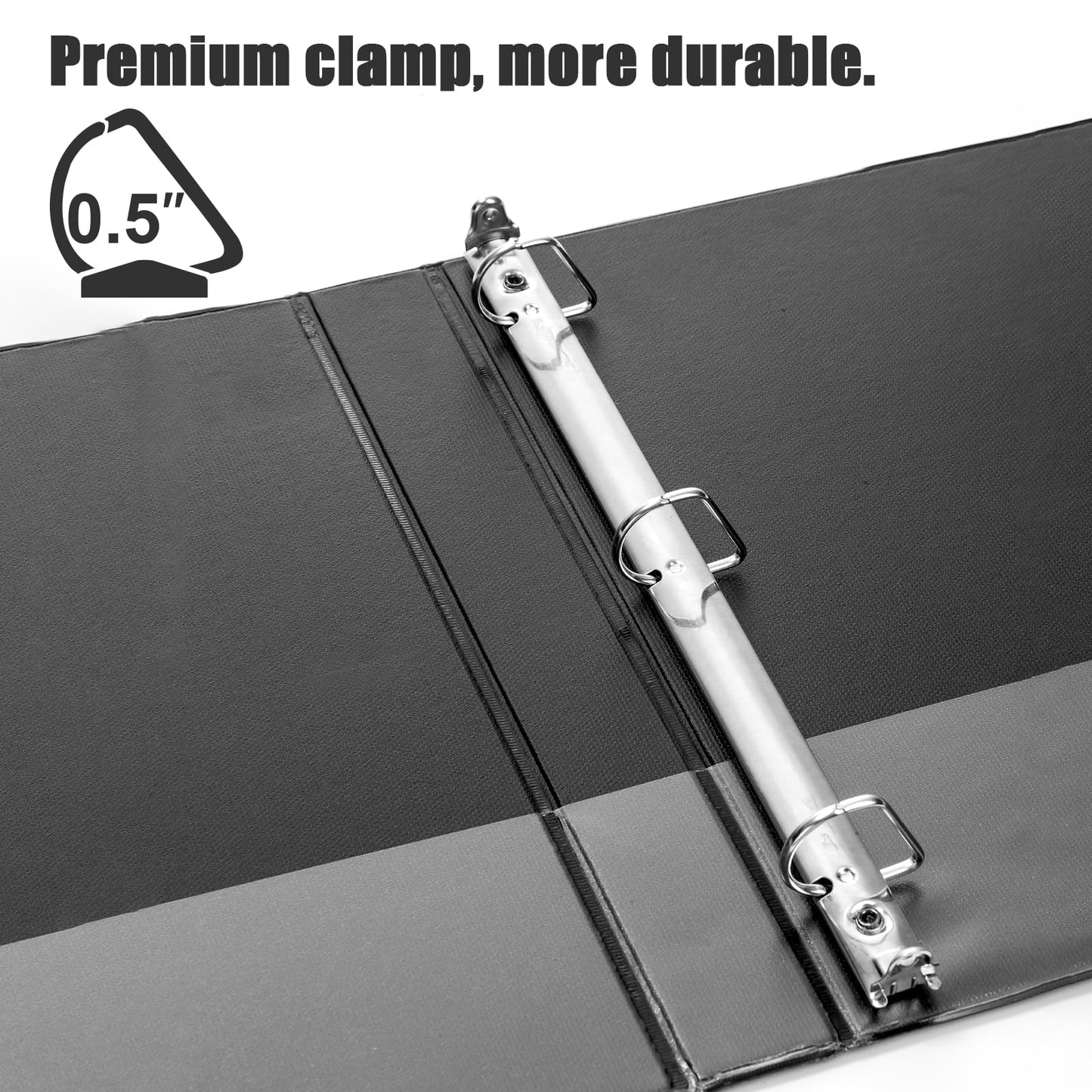 COMIX Heavy Duty 0.5 inch Slant-D Ring View Binder, 1/2 inch 3 Ring Binders, Hold 125 Sheets of 8.5" x 11" Paper, 8 Pack (Black)